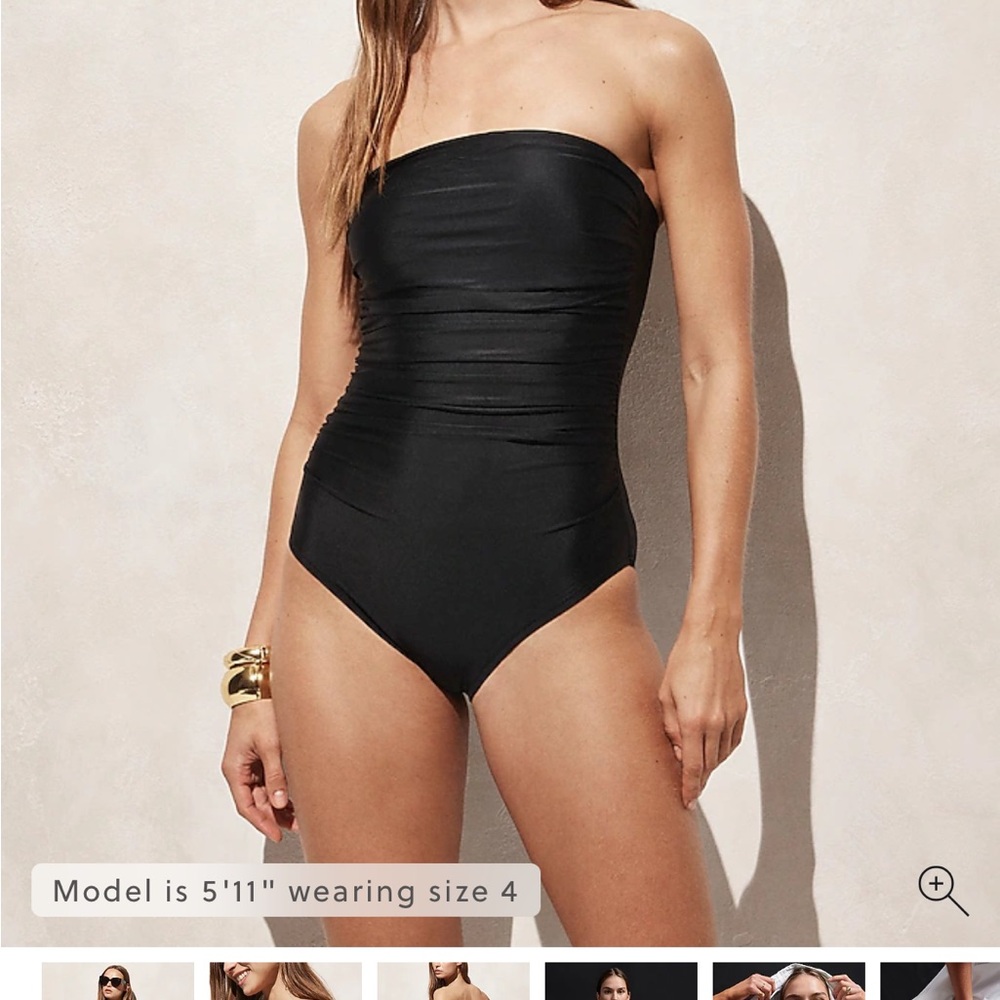 Navy J.Crew Strapless One-Piece Swimsuit - never worn -long torso